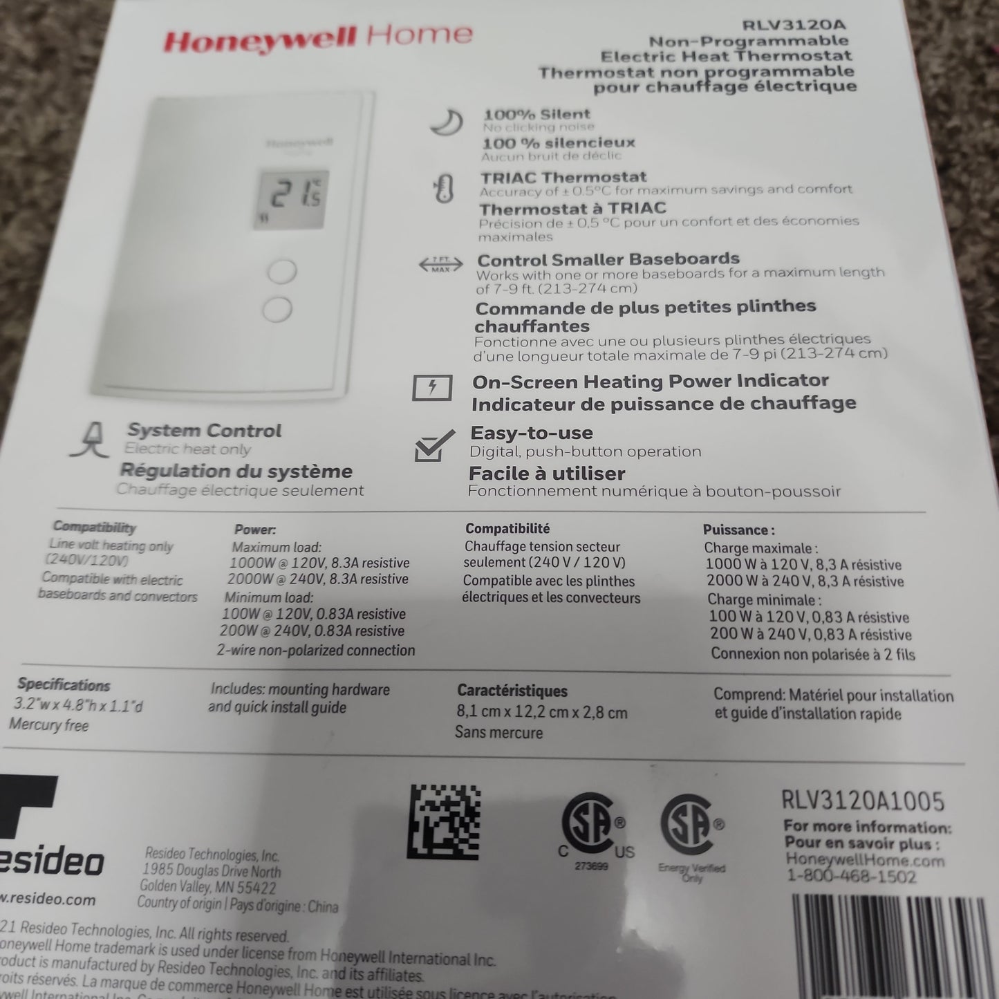 Honeywell Non Programmable Electric thermostat